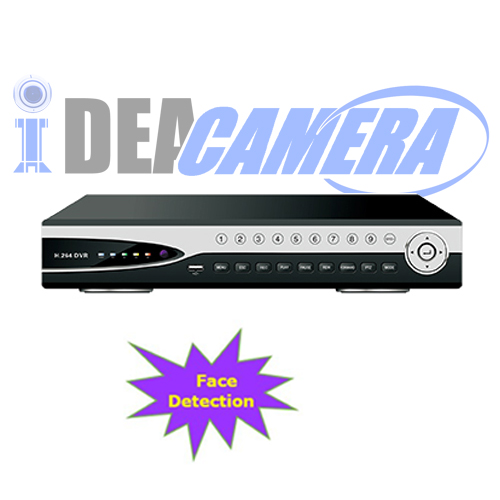 8CH 1080P HD 5IN1 Hybrid DVR with Face Detection,2 SATA HDD