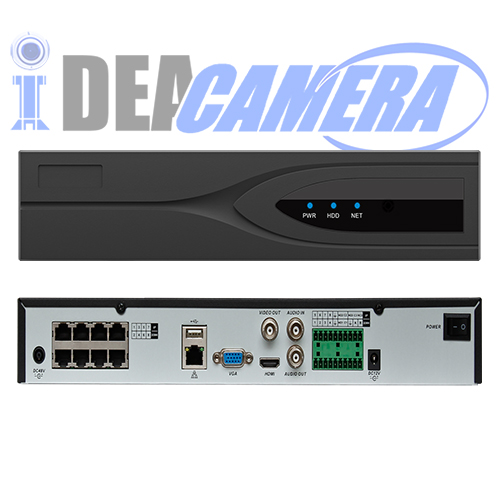 8CH H.265 NVR with 8ports POE,Max 6MP,Support 1ch face detection,VSS Mobile App,ONVIF2.6