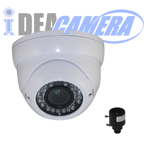 HD H.265 2.0Megapixels Metal IR Dome IP Camera, VSS Mobile APP, PoE Power Supply, Supports face detection.