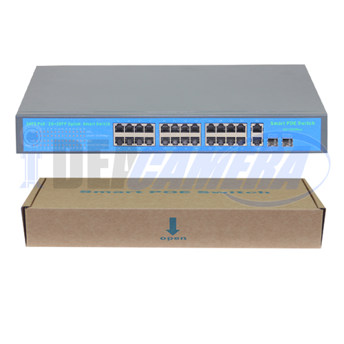 400W 24+2+2 Active 10/100/1000Mbps POE Switch, Internal Power.