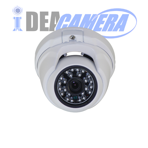 HD H.265 2.0Megapixels Vandal-proof IR Dome IP Camera, VSS Mobile APP, Supports face detection.